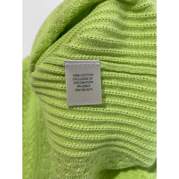 Christopher & Banks V-Neck Sweater Womens S Lime Green Short Sleeve - Picture 6 of 6